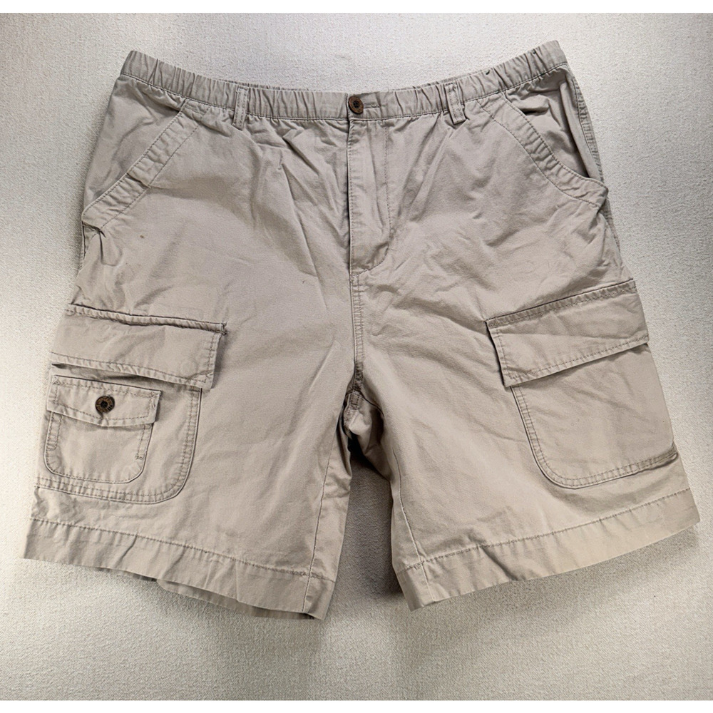 Cargo Shorts XL Mens Boston Traders Beige Loose Worn-Look Hiking Camping Outdoor